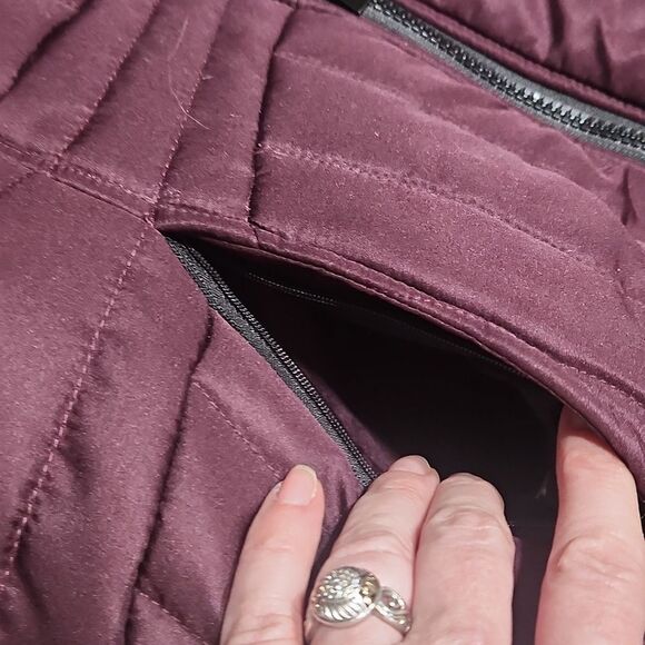 EUC Merlot Faux Fur Puffer Coat - Picture 6 of 9